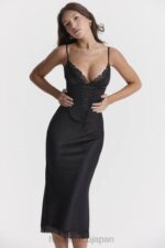 衣類 House of CB サルマ ブラックサテンスリップドレス 0N8J283 - Image 9