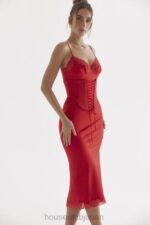 衣類 House of CB サルマ レッドローズサテンスリップドレス 0N8J293 - Image 13