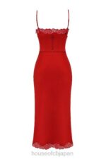 衣類 House of CB サルマ レッドローズサテンスリップドレス 0N8J293 - Image 7