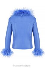 衣類 House of CB サロメ コーンフラワー ビーガン レザー トリム ジャケット 0N8J1045 - Image 4
