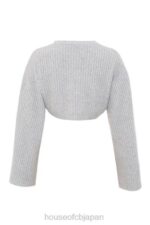 衣類 House of CB シャナ グレー オーバーサイズ クロップ リブセーター 0N8J771 - Image 4