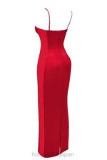 衣類 House of CB シャニレッドサテンコルセットマキシドレス 0N8J357 - Image 8