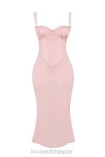 衣類 House of CB シラーソフトピーチレースバックミディドレス 0N8J135 - Image 3