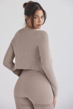 衣類 House of CB シルビア トープ リブニット カーディガン 0N8J696 - Image 11