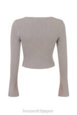 衣類 House of CB シルビア トープ リブニット カーディガン 0N8J696 - Image 5