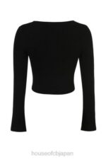 衣類 House of CB シルビアブラックのリブニットカーディガン 0N8J695 - Image 7
