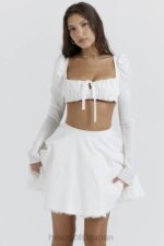 衣類 House of CB シーラ ホワイト パフスリーブ トップ 0N8J669 - Image 9