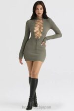 衣類 House of CB ジェイダ アーティチョーク ニット レースアップドレス 0N8J374 - Image 8