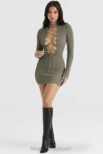 衣類 House of CB ジェイダ アーティチョーク ニット レースアップドレス 0N8J374 - Image 9