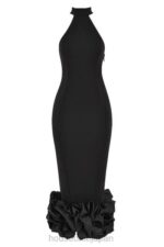 衣類 House of CB ジュニパーブラックペプラムミディドレス 0N8J346 - Image 4