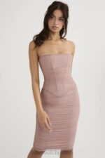 衣類 House of CB ジュリアナ ブラッシュ ストラップレス シャーリング ミディドレス 0N8J481 - Image 9