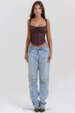 衣類 House of CB ジーニ リッチブラウン レースバックコルセット 0N8J11 - Image 3