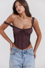 衣類 House of CB ジーニ リッチブラウン レースバックコルセット 0N8J11 - Image 4
