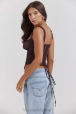 衣類 House of CB ジーニ リッチブラウン レースバックコルセット 0N8J11 - Image 5