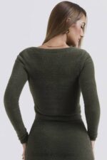 衣類 House of CB ジーンカーキのふんわりニットカーディガン 0N8J658 - Image 11