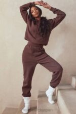 衣類 House of CB スカイチョコレートフリースバックジョギングパンツ 0N8J975 - Image 2
