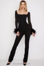 衣類 House of CB ステラブラックメッシュトリムコルセット 0N8J70 - Image 4
