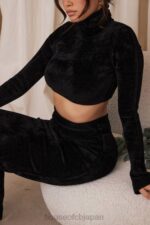衣類 House of CB スリブラックシェニールクロップトップ 0N8J689 - Image 13
