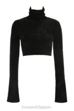 衣類 House of CB スリブラックシェニールクロップトップ 0N8J689 - Image 4
