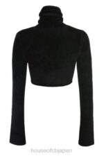 衣類 House of CB スリブラックシェニールクロップトップ 0N8J689 - Image 6