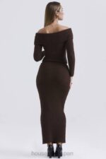 衣類 House of CB スローンチョコレートソフトコットンブークレマキシスカート 0N8J829 - Image 8