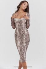 衣類 House of CB セラフィナ スネークプリント コルセットドレス 0N8J145 - Image 9