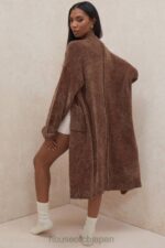 衣類 House of CB セリーヌ チョコレートシェニールスラウチカーディガン 0N8J1048 - Image 4