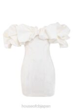 衣類 House of CB セレナ アイボリー サテン フリル ストラップレス ドレス 0N8J631 - Image 5