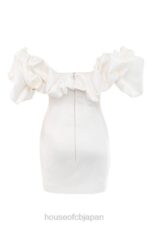 衣類 House of CB セレナ アイボリー サテン フリル ストラップレス ドレス 0N8J631 - Image 7