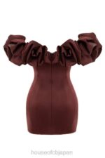衣類 House of CB セレナ レーズン サテン フリル ストラップレス ドレス 0N8J590 - Image 5