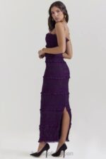 衣類 House of CB ソラナ グレープ スパンコール プリーツ コルセット ドレス 0N8J121 - Image 6
