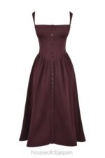 衣類 House of CB タチアナリッチブラウンミディサンドレス 0N8J172 - Image 8