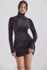 衣類 House of CB タヤ チャコールシェニール ミニドレス 0N8J314 - Image 9