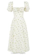 衣類 House of CB タルラ アイボリー フローラル パフスリーブ ミディドレス 0N8J561 - Image 7