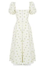 衣類 House of CB タルラ アイボリー フローラル パフスリーブ ミディドレス 0N8J561 - Image 9
