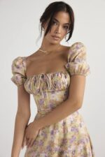 衣類 House of CB タルラ ピオニー プリント パフスリーブ ミディ サンドレス 0N8J428 - Image 4