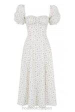 衣類 House of CB タルラ ホワイトフローラルパフスリーブミディドレス 0N8J571 - Image 6