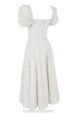 衣類 House of CB タルラ ホワイトフローラルパフスリーブミディドレス 0N8J571 - Image 7