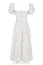 衣類 House of CB タルラ ホワイトフローラルパフスリーブミディドレス 0N8J571 - Image 8