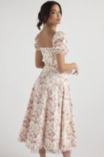 衣類 House of CB タルラ ローズプリント パフスリーブ ミディサンドレス 0N8J427 - Image 11
