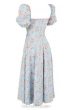 衣類 House of CB タルーラ ブルー ヴィンテージ フローラル パフスリーブ ミディドレス 0N8J572 - Image 9