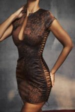 衣類 House of CB ダフネ アンティーク コッパー レースアップ ミニドレス 0N8J363 - Image 3
