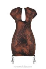 衣類 House of CB ダフネ アンティーク コッパー レースアップ ミニドレス 0N8J363 - Image 4