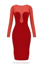 衣類 House of CB ダーシー・スカーレット プランジ ミディドレス 0N8J109 - Image 4