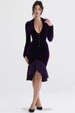 衣類 House of CB ダーナ ダークパープル ベルベット コルセット ドレス 0N8J327 - Image 2