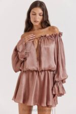 衣類 House of CB チャヤ ヘーゼルナッツ オフショルダー ドレス 0N8J177 - Image 11