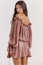 衣類 House of CB チャヤ ヘーゼルナッツ オフショルダー ドレス 0N8J177 - Image 14