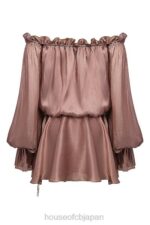 衣類 House of CB チャヤ ヘーゼルナッツ オフショルダー ドレス 0N8J177 - Image 7