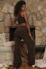衣類 House of CB チャーリー チョコレート シェニール ワンショルダー クロップトップ 0N8J782 - Image 3