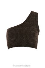 衣類 House of CB チャーリー チョコレート シェニール ワンショルダー クロップトップ 0N8J782 - Image 4